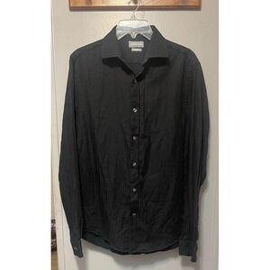 Michael Kors Slim Fit Men's Size Medium Long Sleeve Black Dress Shirt